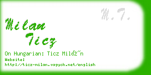 milan ticz business card